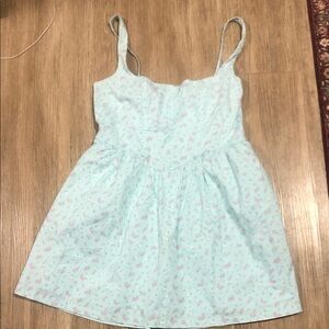 New Trixxi Light Blue Dress with Pink Floral Accents XL junior